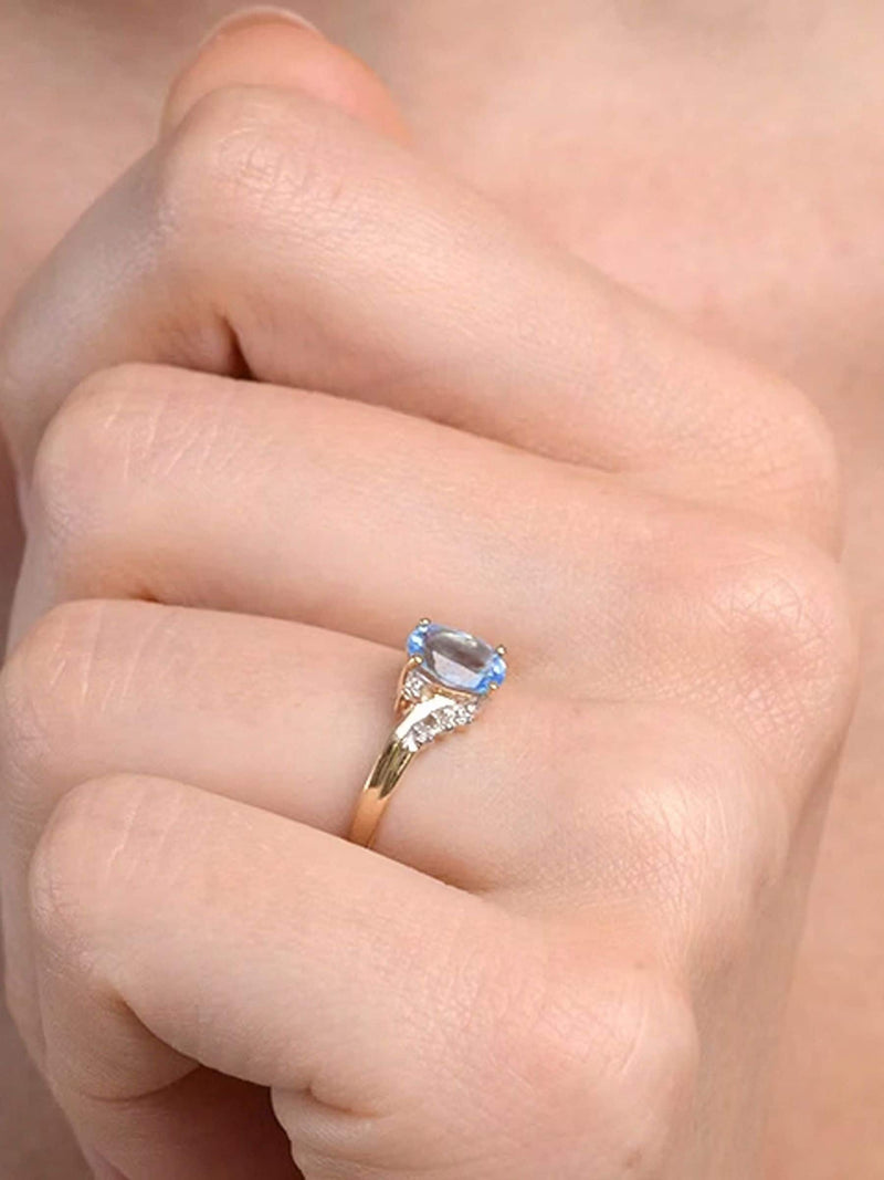The Diamond Store gold tone 0.94CT topaz and diamond 9K yellow ring (British brand)