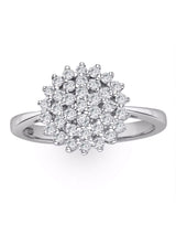 Next The Diamond Store Silver Tone Cluster Lab Diamond Ring 0.33ct H/Si Set- Buy online at McGrocer