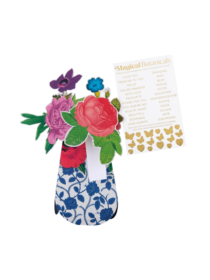 Hallmark 3D pop-up paper flower card with patterned vase, UK version