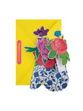 Hallmark 3D pop-up paper flower card with patterned vase, UK version