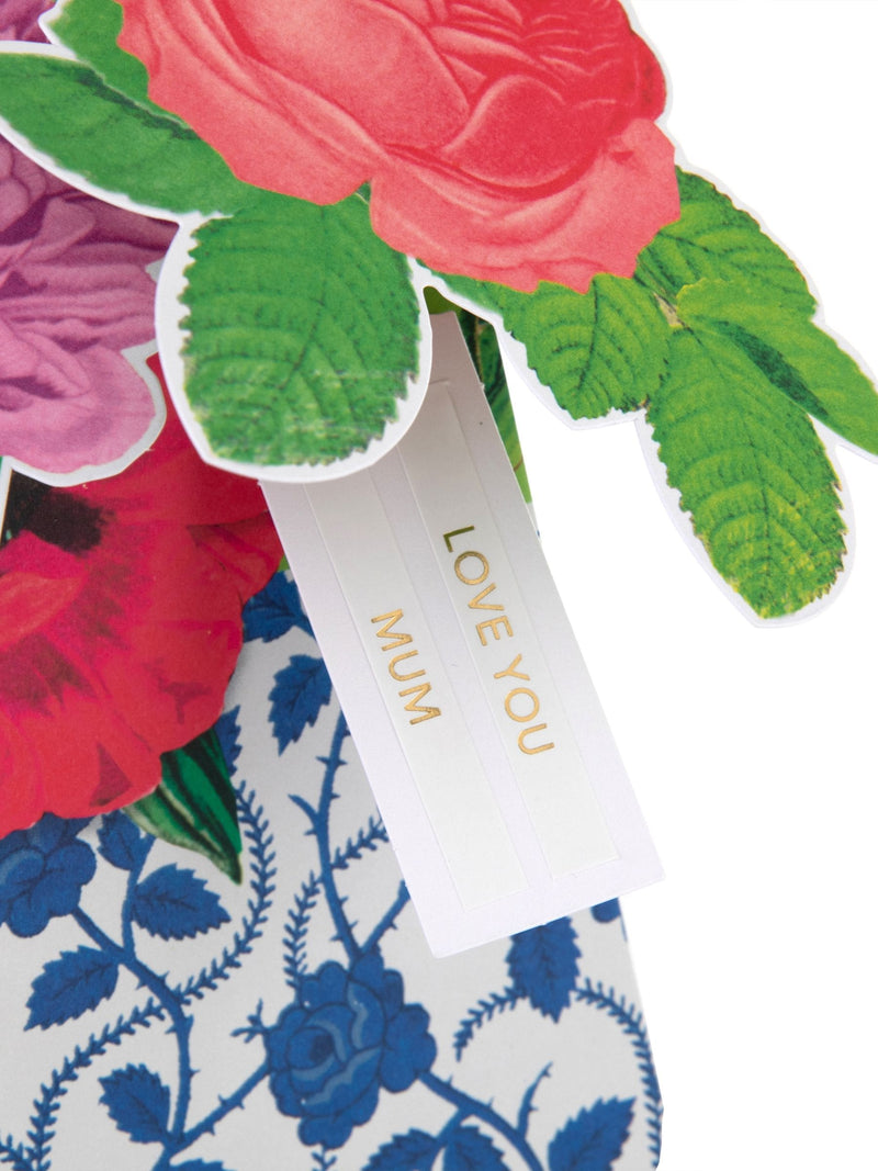 Hallmark 3D pop-up paper flower card with patterned vase, UK version