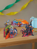 Hallmark birthday card with 3D Marvel Avengers pop-up design, UK version