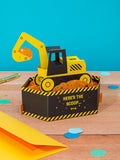 Hallmark yellow kids birthday card 3D pop-up digger design 15.8x22.8cm, UK version