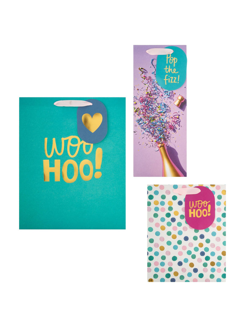 Hallmark celebratory designs gift bags set of 3, UK version