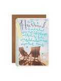 Hallmark blue birthday card for husband contemporary text design 22.8x15.9cm, UK version