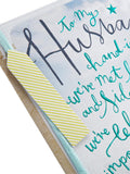 Hallmark blue birthday card for husband contemporary text design 22.8x15.9cm, UK version