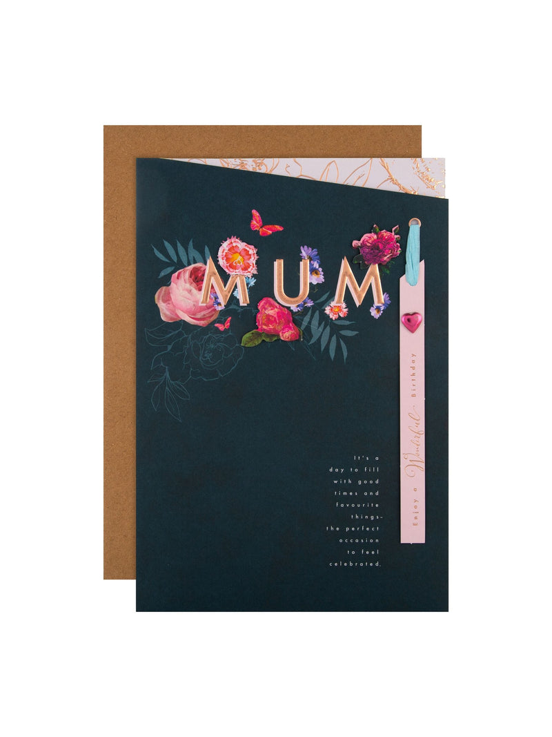 Hallmark birthday card for mum floral design 26x18cm, UK version