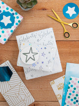 Next Hallmark White Celebration Gift Wrap Set with 6 Sheets and 6 Tags in 3 Designs- Buy online at McGrocer