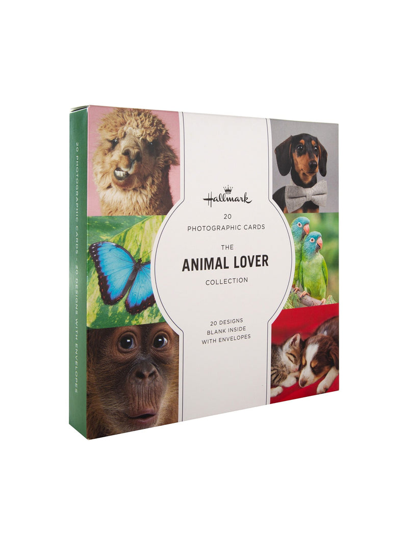 Hallmark multi cute animal design blank cards 20 pack, UK version