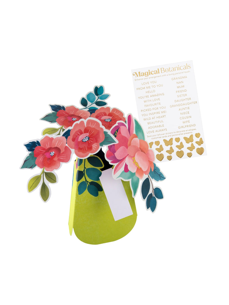 Hallmark 3D pop-up yellow vase paper flower card, UK version