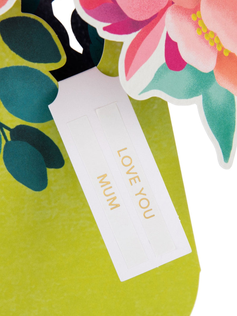 Hallmark 3D pop-up yellow vase paper flower card, UK version