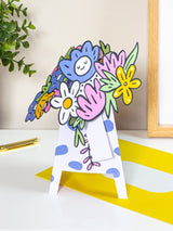 Next Hallmark Multi 3D Pop Up Paper Flowers Spotty Vase Pop Up Flower Card- Buy online at McGrocer