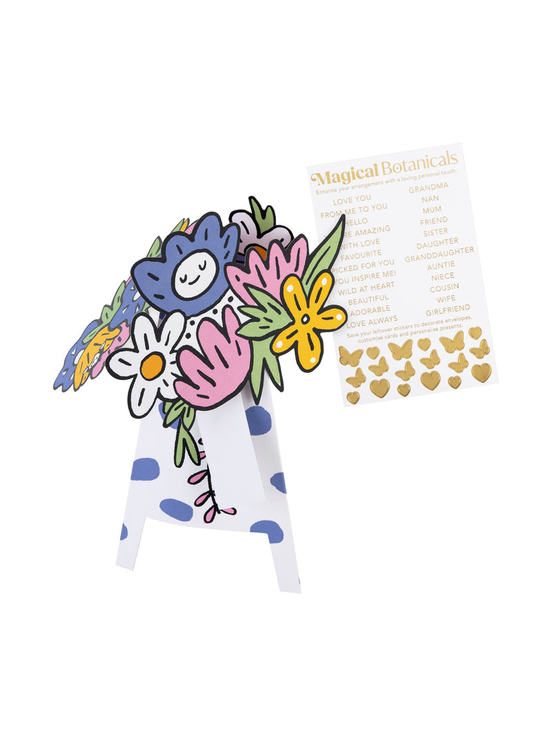 Hallmark 3D pop up paper flower card with spotty vase, UK version