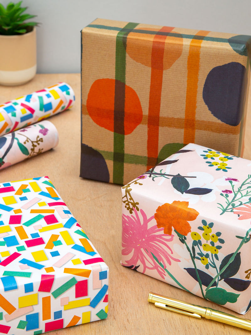 Hallmark multi wrapping paper in 3 bright designs, 3 rolls x 2m, UK version