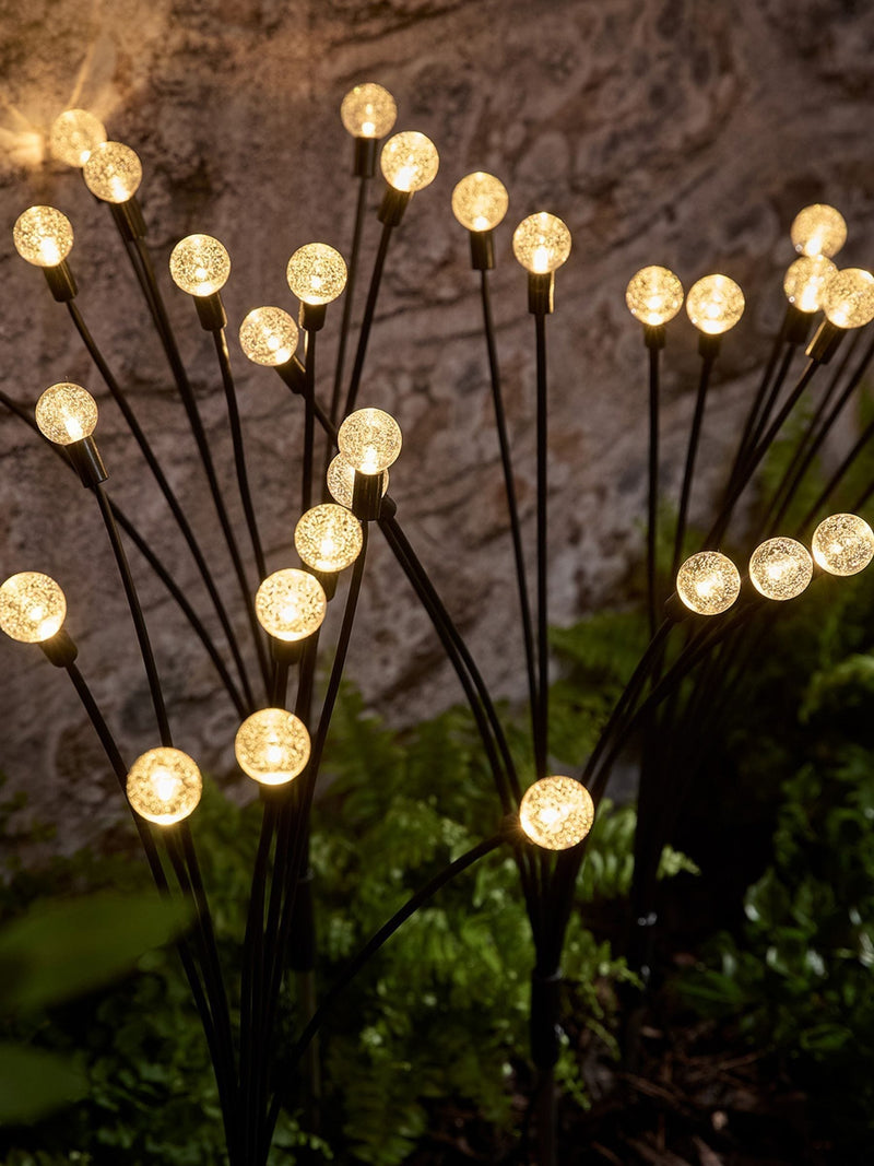 Lights4fun black wavy bubble solar stake lights set of 4 (British brand)
