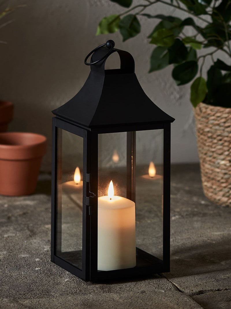 Lights4fun Albury outdoor lantern 34cm black (British brand)