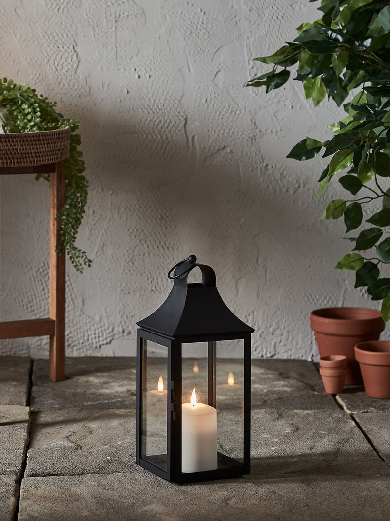 Lights4fun Albury outdoor lantern 34cm black (British brand)