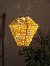 Next Lights4fun Yellow Tyvek Moroccan Hanging Outdoor Solar Lantern- Buy online at McGrocer