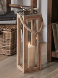 Lights4fun Natural Wood Lantern 42cm (British brand)