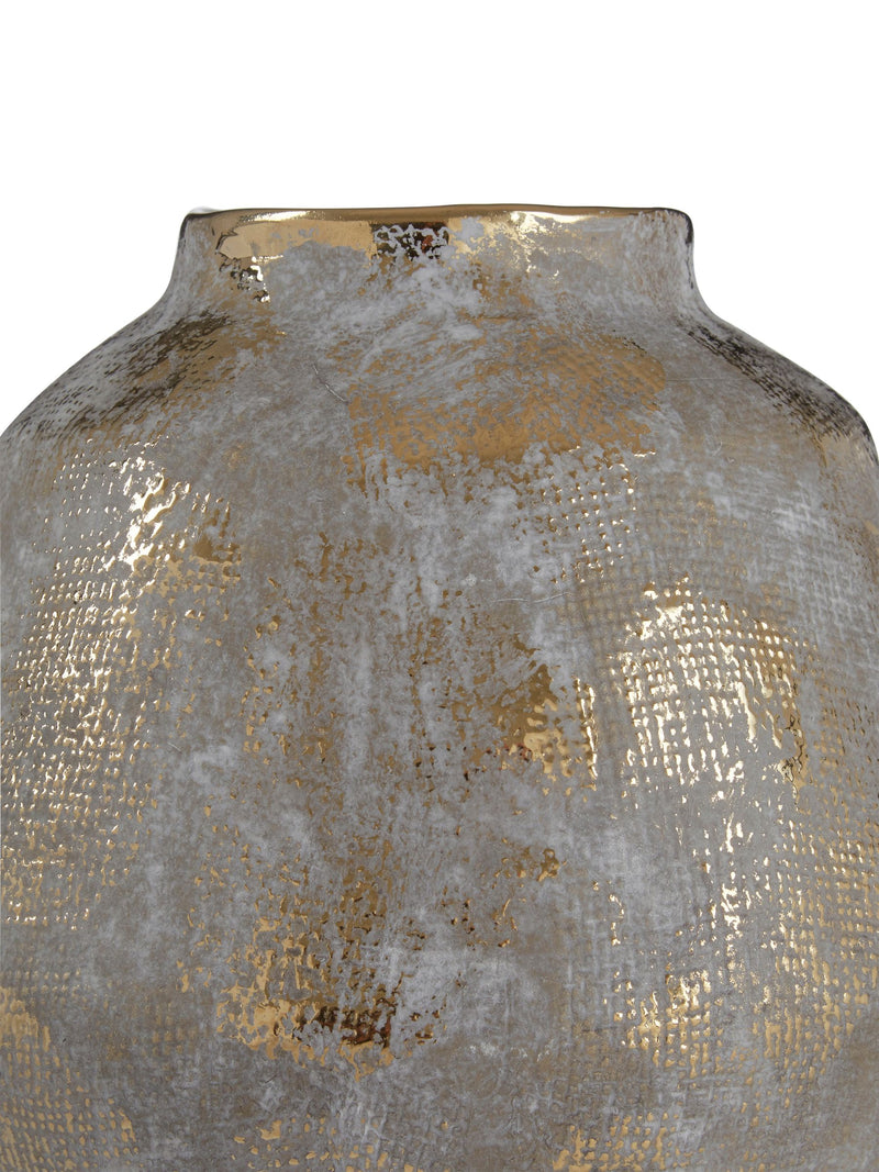 Interiors by Premier gold and grey small ceramic vase, UK version