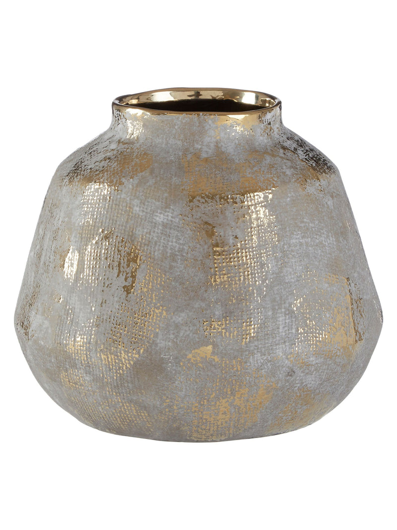 Interiors by Premier gold and grey small ceramic vase, UK version