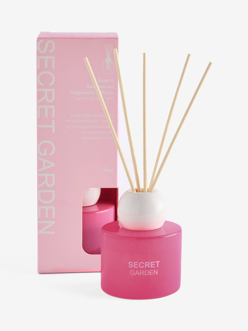 Pink rose and sandalwood reed diffuser 70ml, imported from the UK