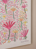 Lucy Tiffney pink canvas wall art with botanical flowers, UK version