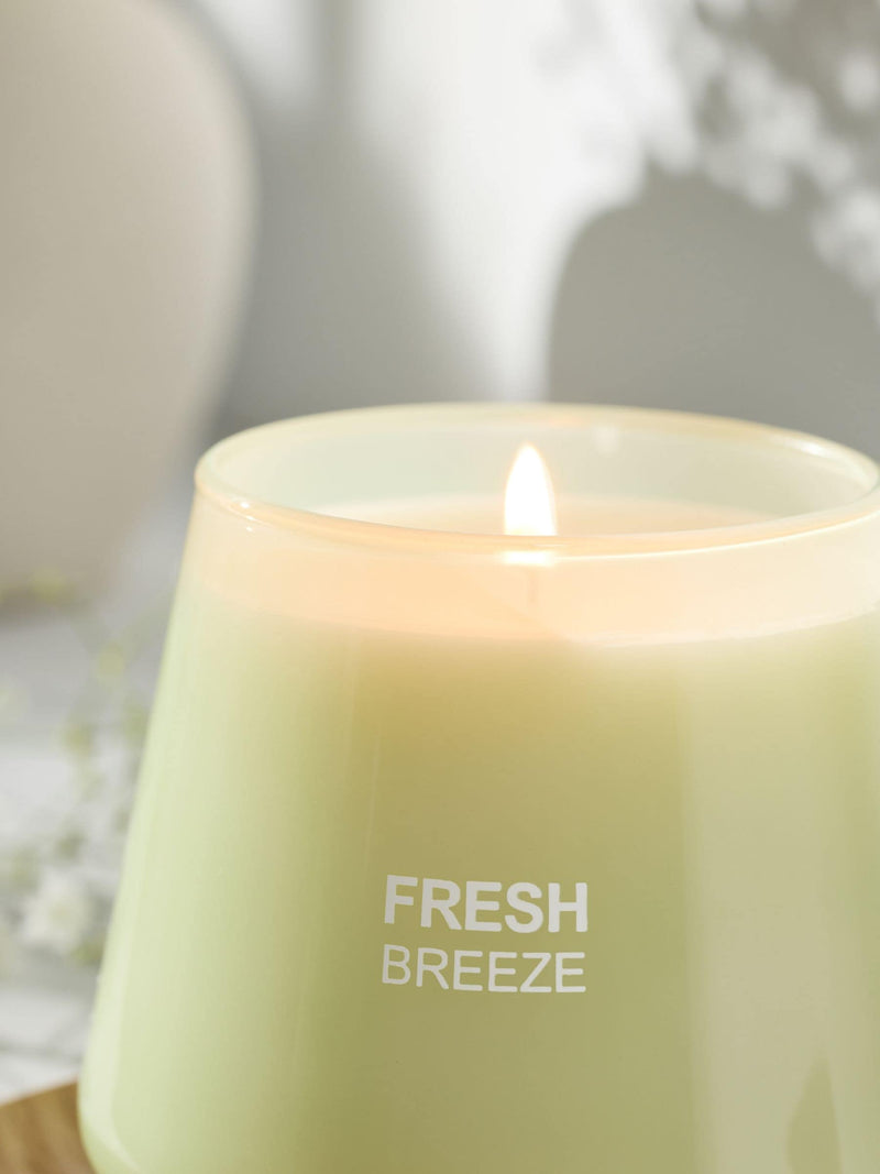 Green Gardenia and Bergamot Pastels Fresh Breeze Pillar Candle 9.5cm, UK version