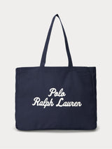Next Polo Ralph Lauren Blue Embroidered Logo Canvas Cotton Tote Bag- Buy online at McGrocer