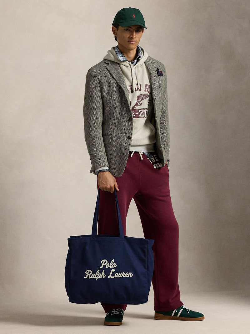 Polo Ralph Lauren blue embroidered logo canvas tote bag (British brand)