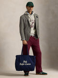 Polo Ralph Lauren blue embroidered logo canvas tote bag (British brand)