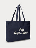 Polo Ralph Lauren blue embroidered logo canvas tote bag (British brand)