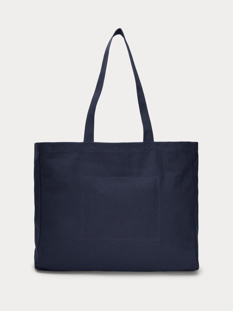 Polo Ralph Lauren blue embroidered logo canvas tote bag (British brand)