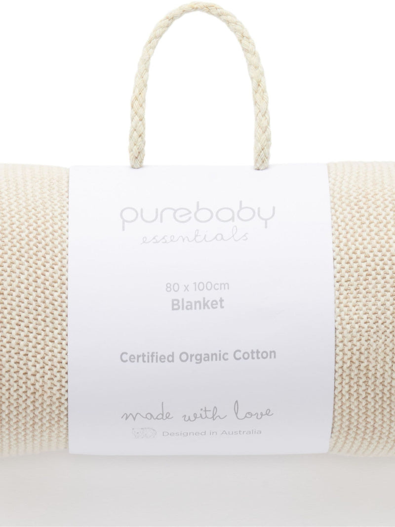 Purebaby textured knit blanket 80x100cm - British product
