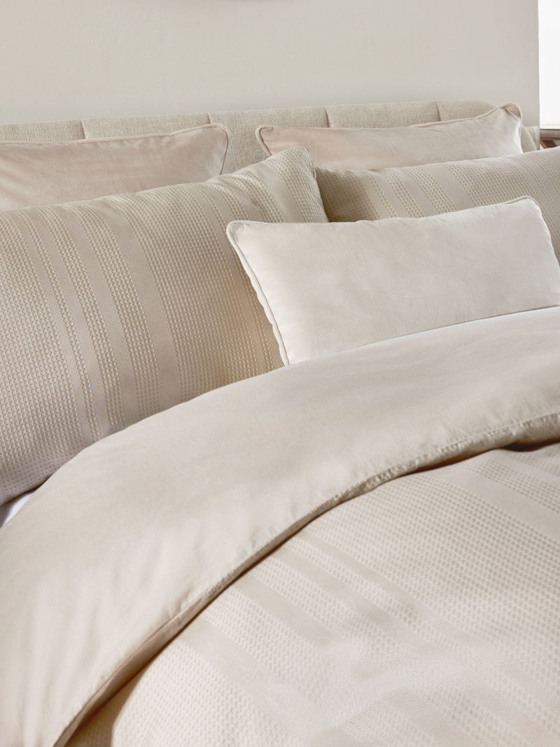 Natural champagne duvet cover and pillowcase set, imported from the UK