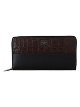 Next Dolce & Gabbana Black Zip Around Continental Clutch Exotic Leather Wallet- Buy online at McGrocer