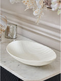 White pleated ceramic bowl 34cm diameter (British brand)