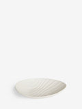 White pleated ceramic bowl 34cm diameter (British brand)