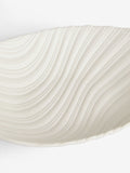 White pleated ceramic bowl 34cm diameter (British brand)
