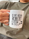 Solesmith Personalised Resting Eyes Mug, imported from the UK