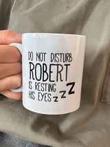 Next Solesmith Personalised Resting Eyes Ceramic Mug- Buy online at McGrocer