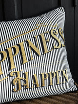 Next Rockett St George Black Let Happiness Happen Embroidered Slogan Cushion 40cm x 59cm- Buy online at McGrocer