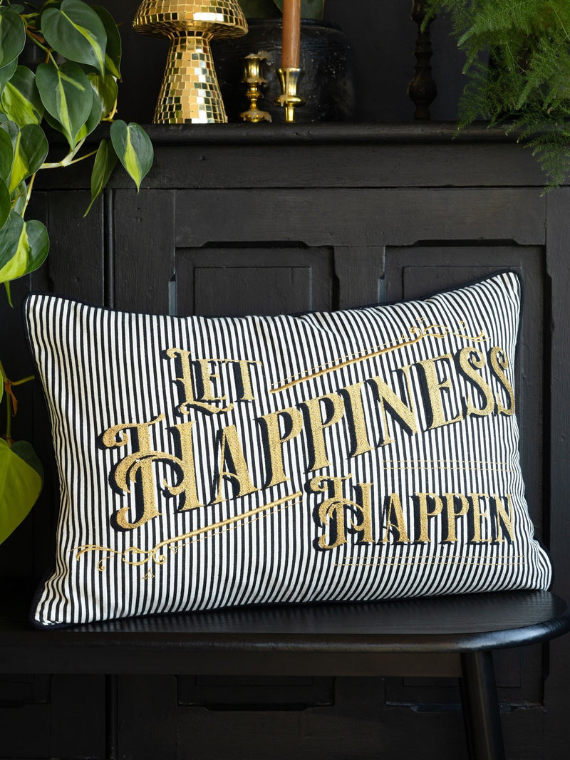 Rockett St George embroidered slogan cushion 40x59cm - British product