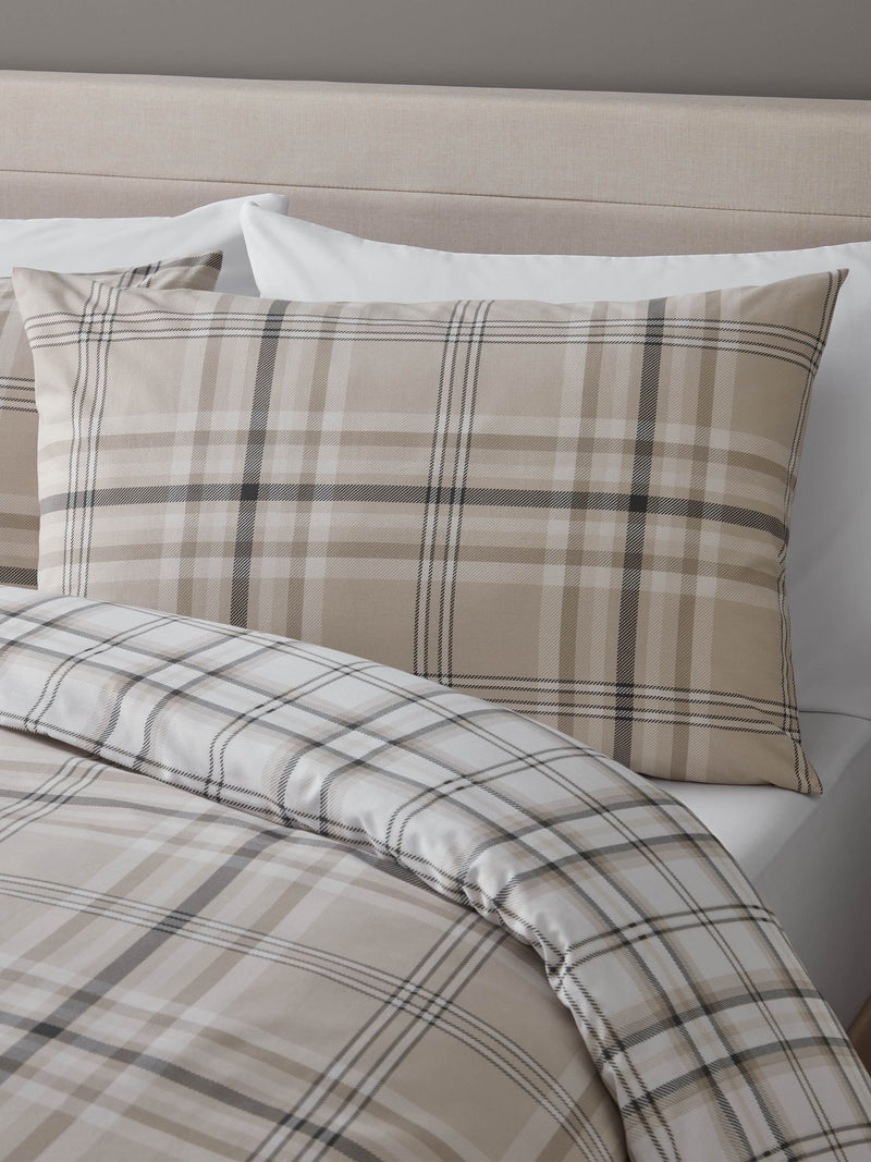 Catherine Lansfield Kelso Check Reversible Duvet Cover Set - British product