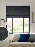 Grey charcoal matte velvet roman blind with blackout lining - British product