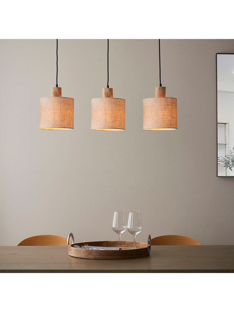 Gallery Home Black Crete triple pendant ceiling light, UK version