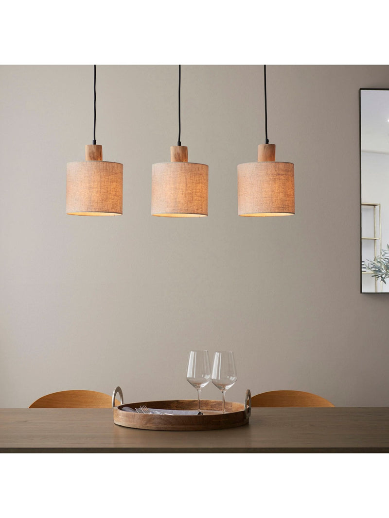 Gallery Home Black Crete triple pendant ceiling light, UK version