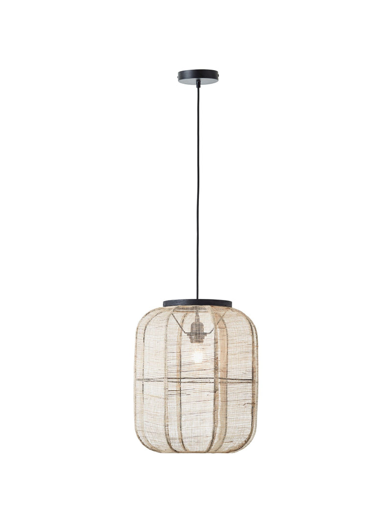Gallery Home Black Creighton pendant ceiling light with raffia shade - British product