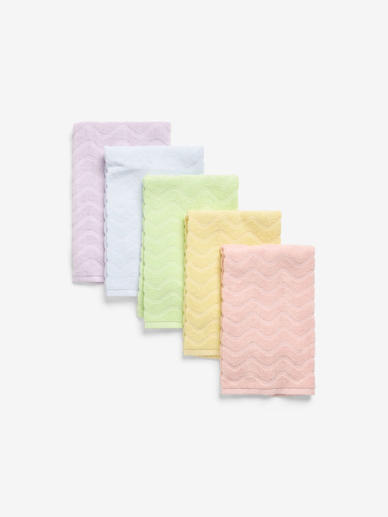 Pastel terry tea towel set of 5, imported from the UK