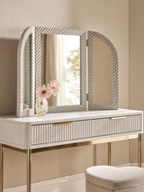 Next Light Grey Valencia Solid Mango Mirror Dressing Table - 57 x 90.5 x 2.5 cm- Buy online at McGrocer